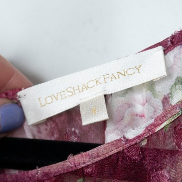 LoveShackFancy Sonia Silk Floral Midi Dress K31 - Picture 10 of 11